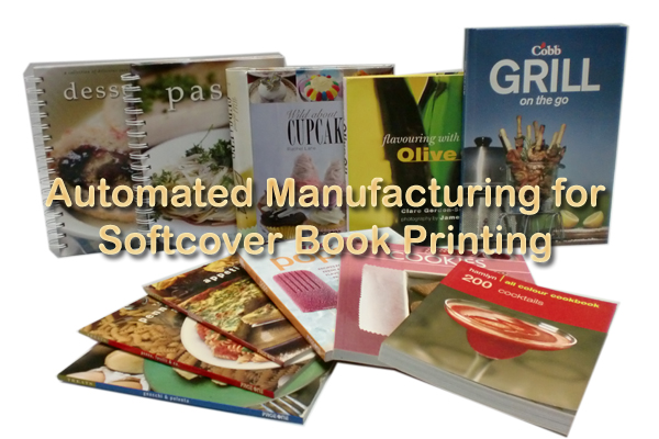 Automated manufacturing for softcover book printing